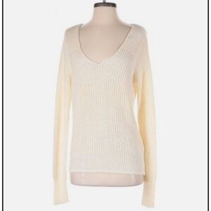 Joie Cream V-Neck Knit Sweater